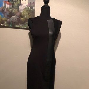 Calvin Klein black sheath dress.